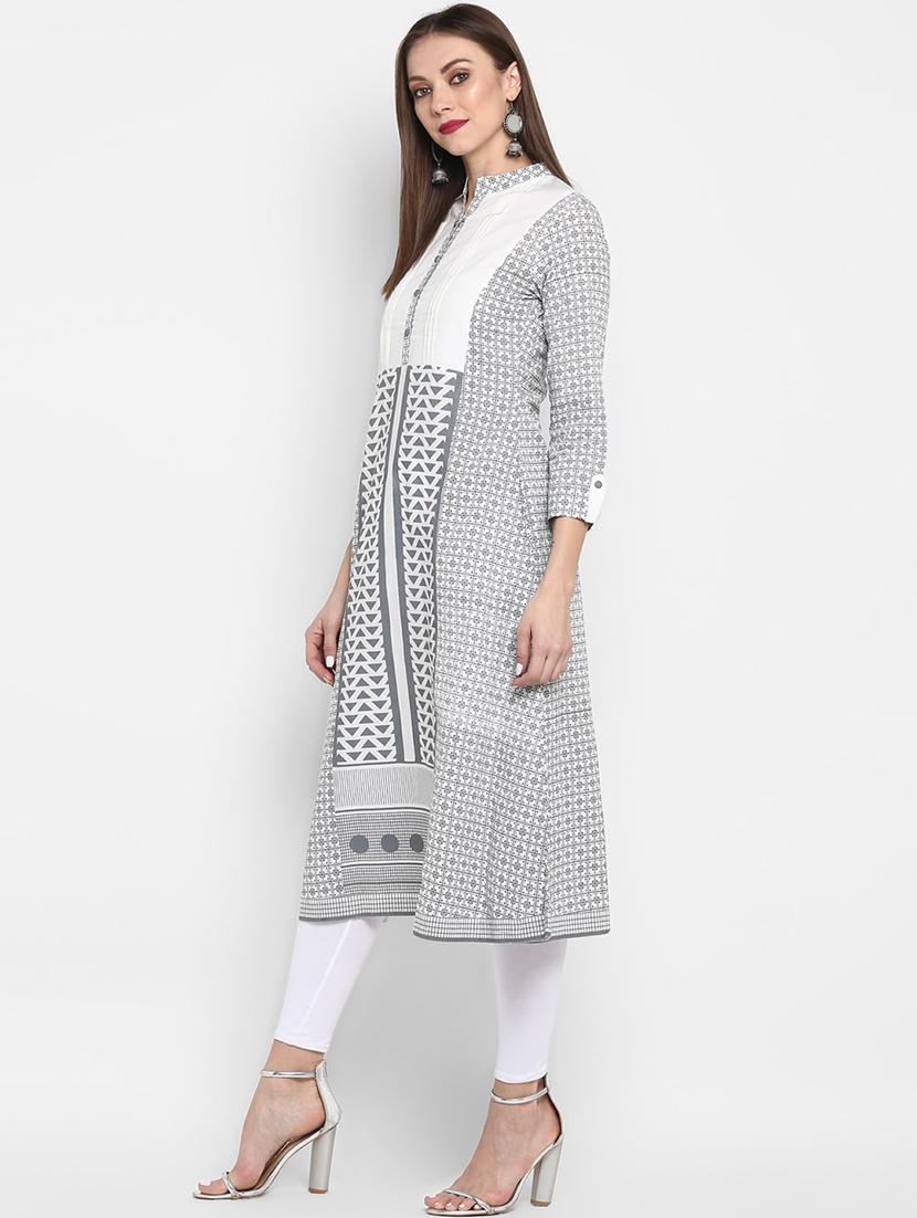 geometrical a-line kurta - 17540136 - Zoom Image - 2