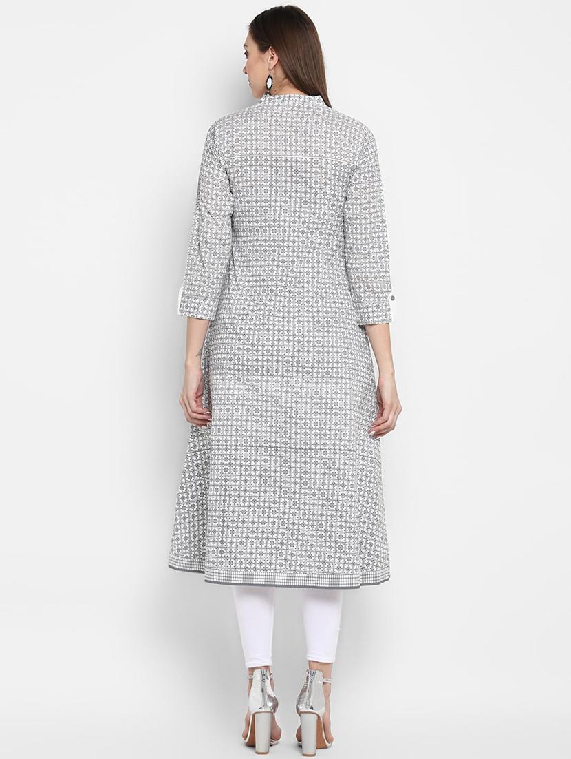 geometrical a-line kurta - 17540136 - Zoom Image - 3