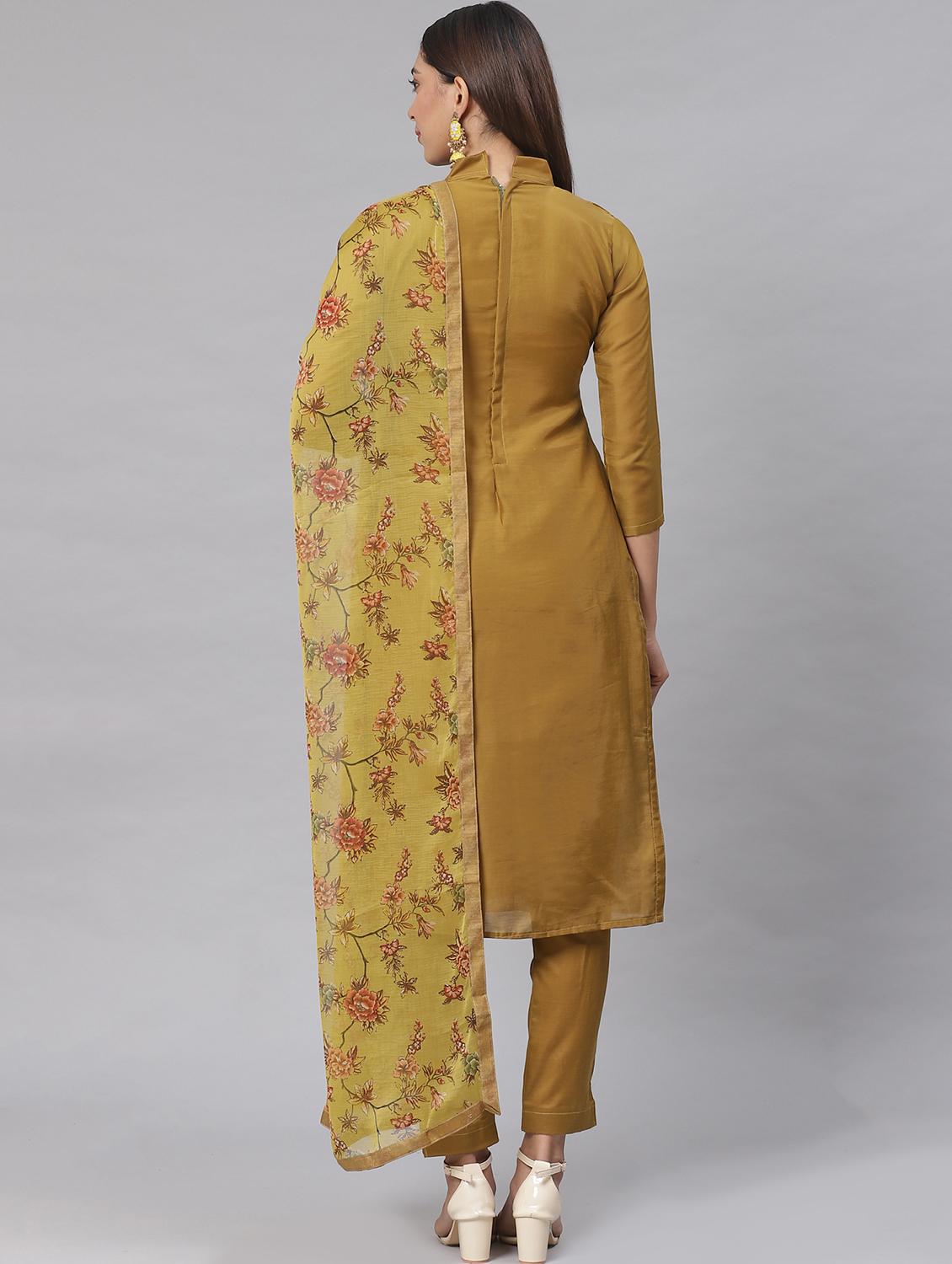 embroidered straight pant unstitched suit - 17540142 - Zoom Image - 3