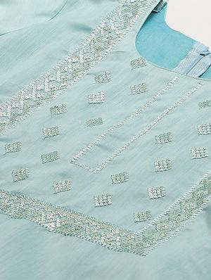 embroidered straight pant unstitched suit - 17540143 - Standard Image - 5