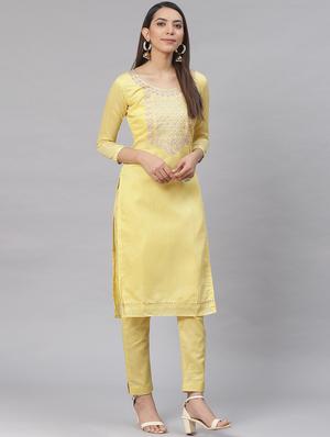 embroidered straight pant unstitched suit - 17540145 - Standard Image - 2