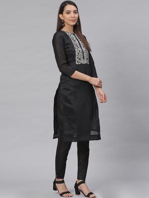 embroidered straight pant unstitched suit - 17540147 - Standard Image - 2