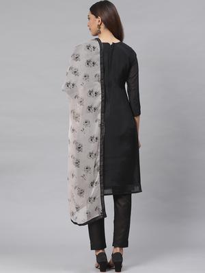 embroidered straight pant unstitched suit - 17540147 - Standard Image - 3