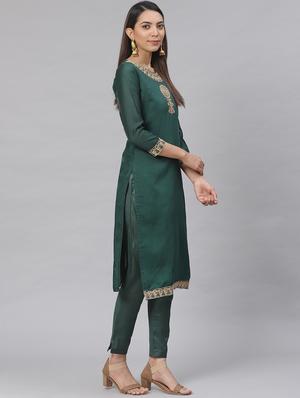 embroidered straight pant unstitched suit - 17540151 - Standard Image - 2