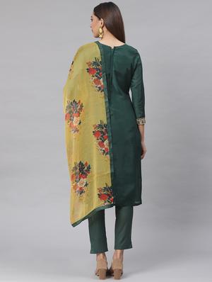 embroidered straight pant unstitched suit - 17540151 - Standard Image - 3