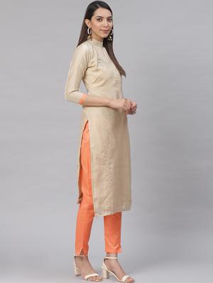 embroidered straight pant unstitched suit - 17540152 - Standard Image - 2