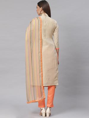 embroidered straight pant unstitched suit - 17540152 - Standard Image - 3