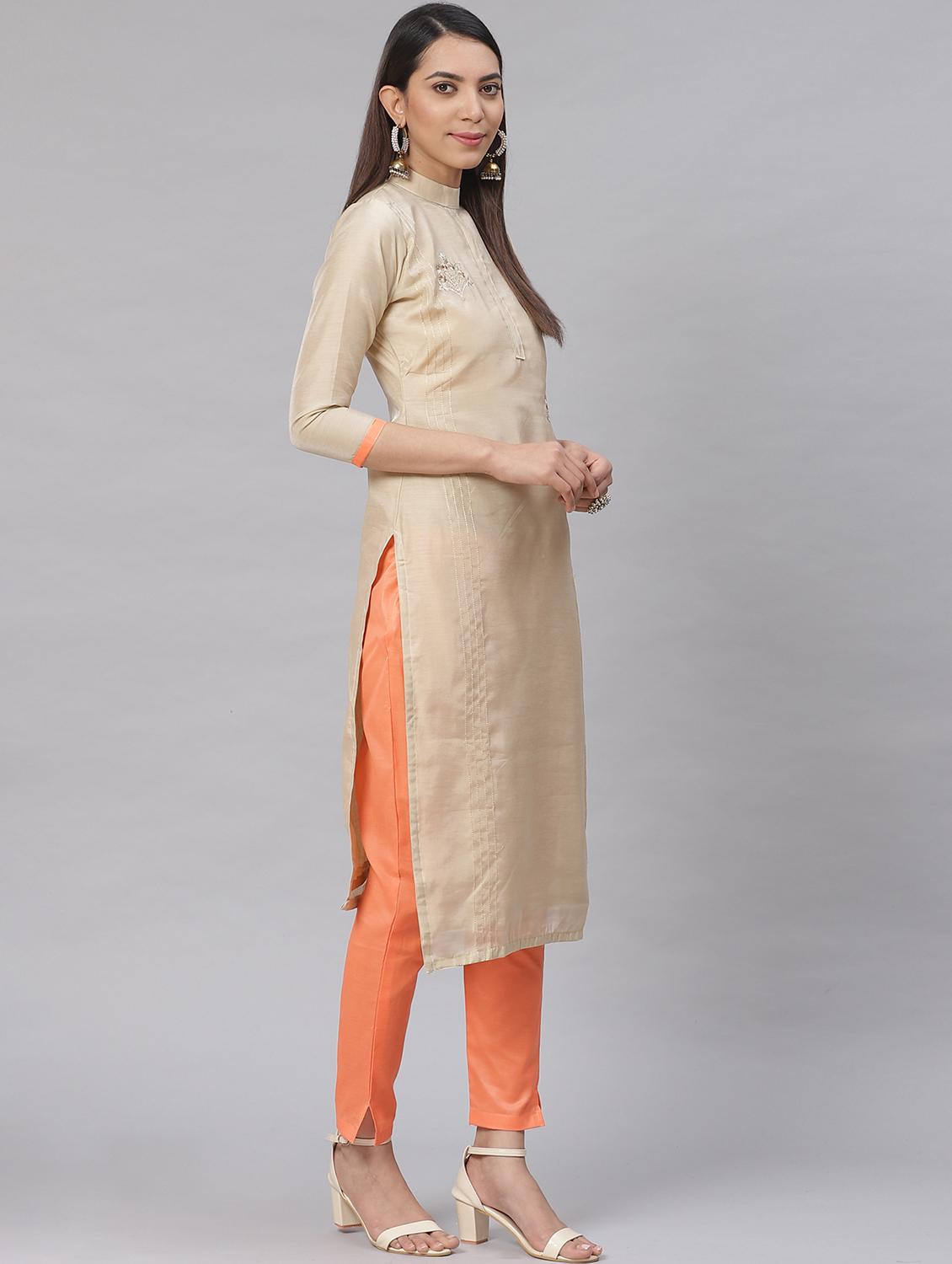 embroidered straight pant unstitched suit - 17540152 - Zoom Image - 2