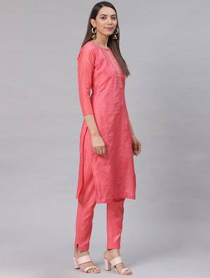 embroidered straight pant unstitched suit - 17540155 - Standard Image - 2