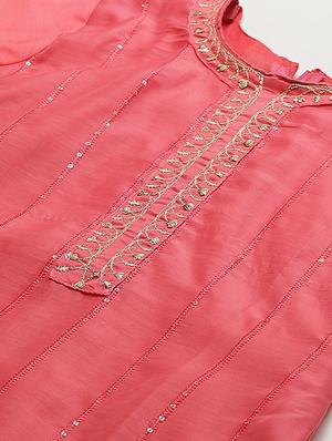 embroidered straight pant unstitched suit - 17540155 - Standard Image - 5