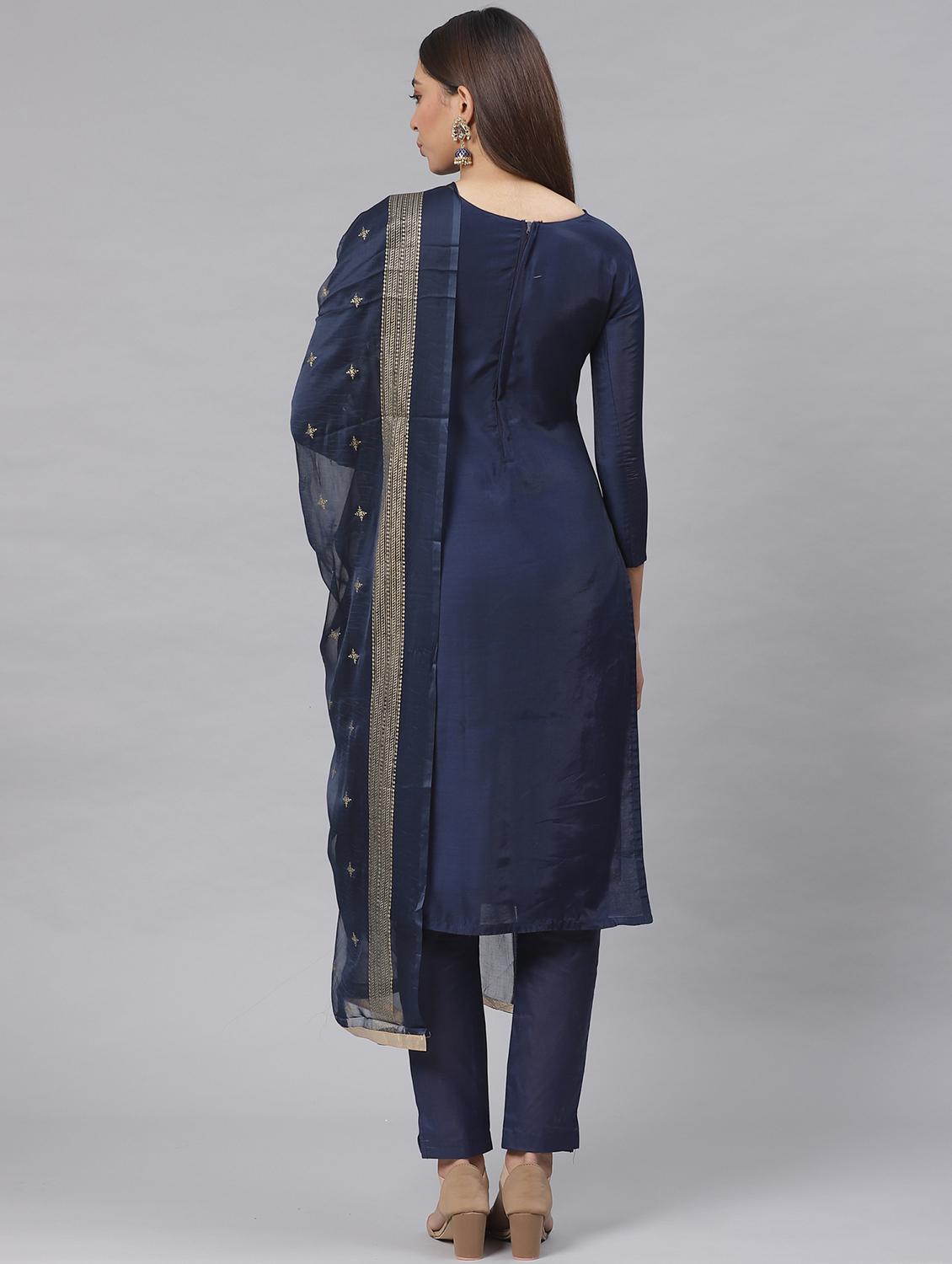 embroidered straight pant unstitched suit - 17540156 - Zoom Image - 3