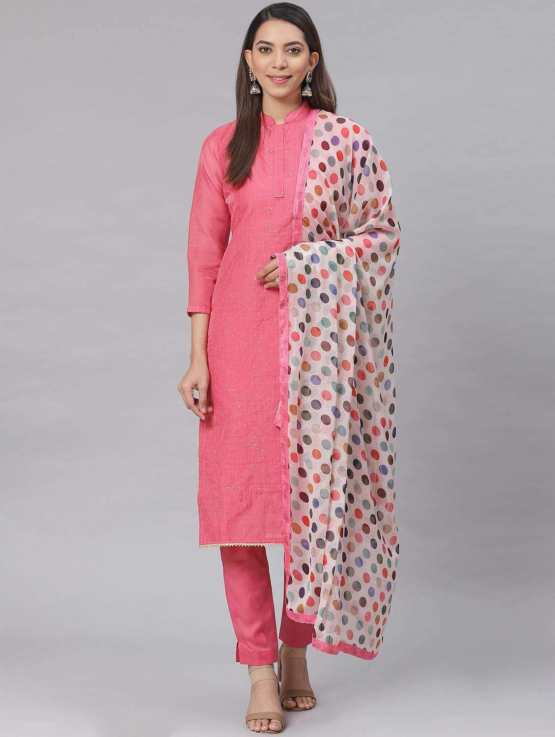 embroidered straight pant unstitched suit - 17540159 - Zoom Image - 1