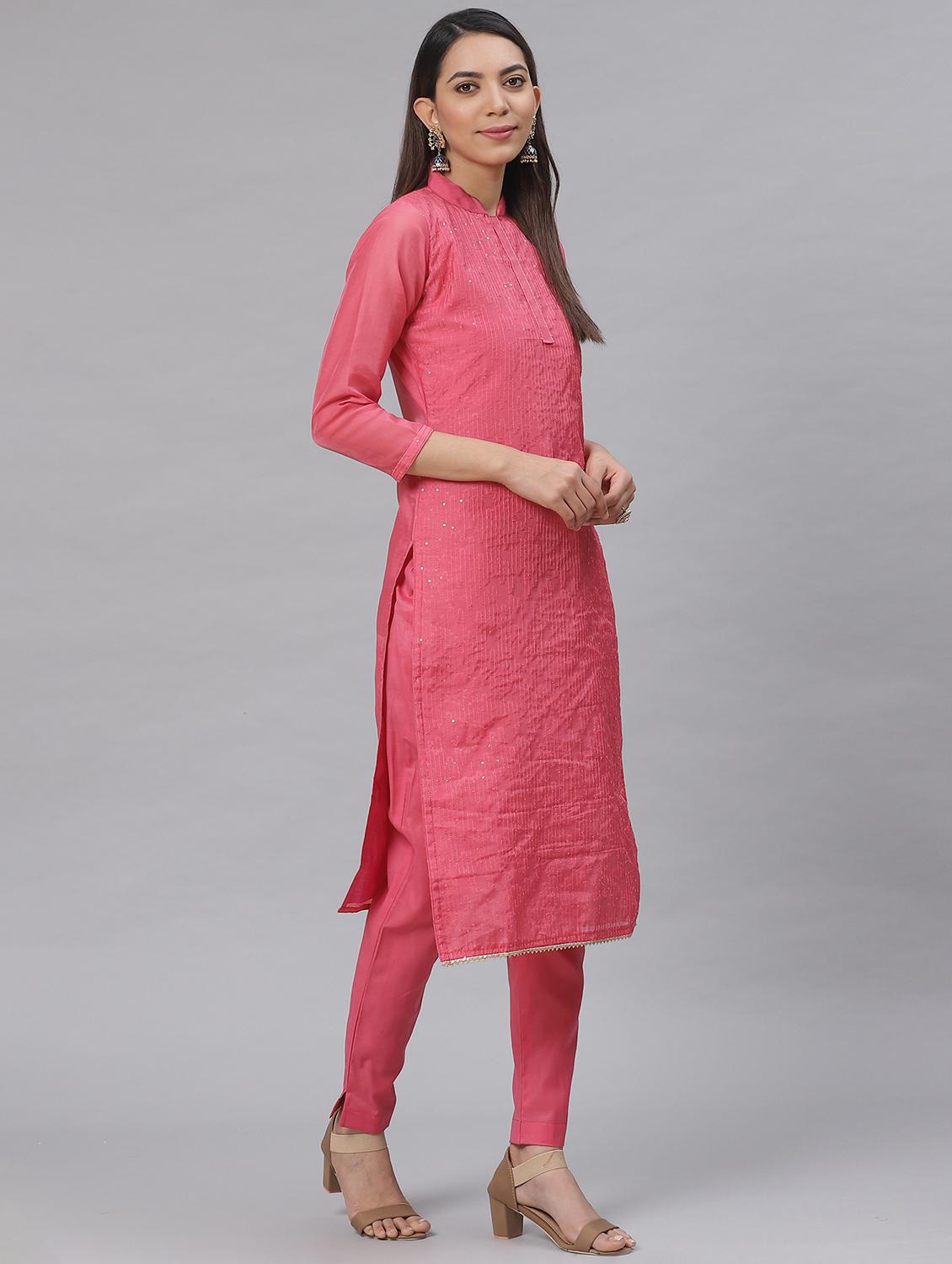 embroidered straight pant unstitched suit - 17540159 - Zoom Image - 2