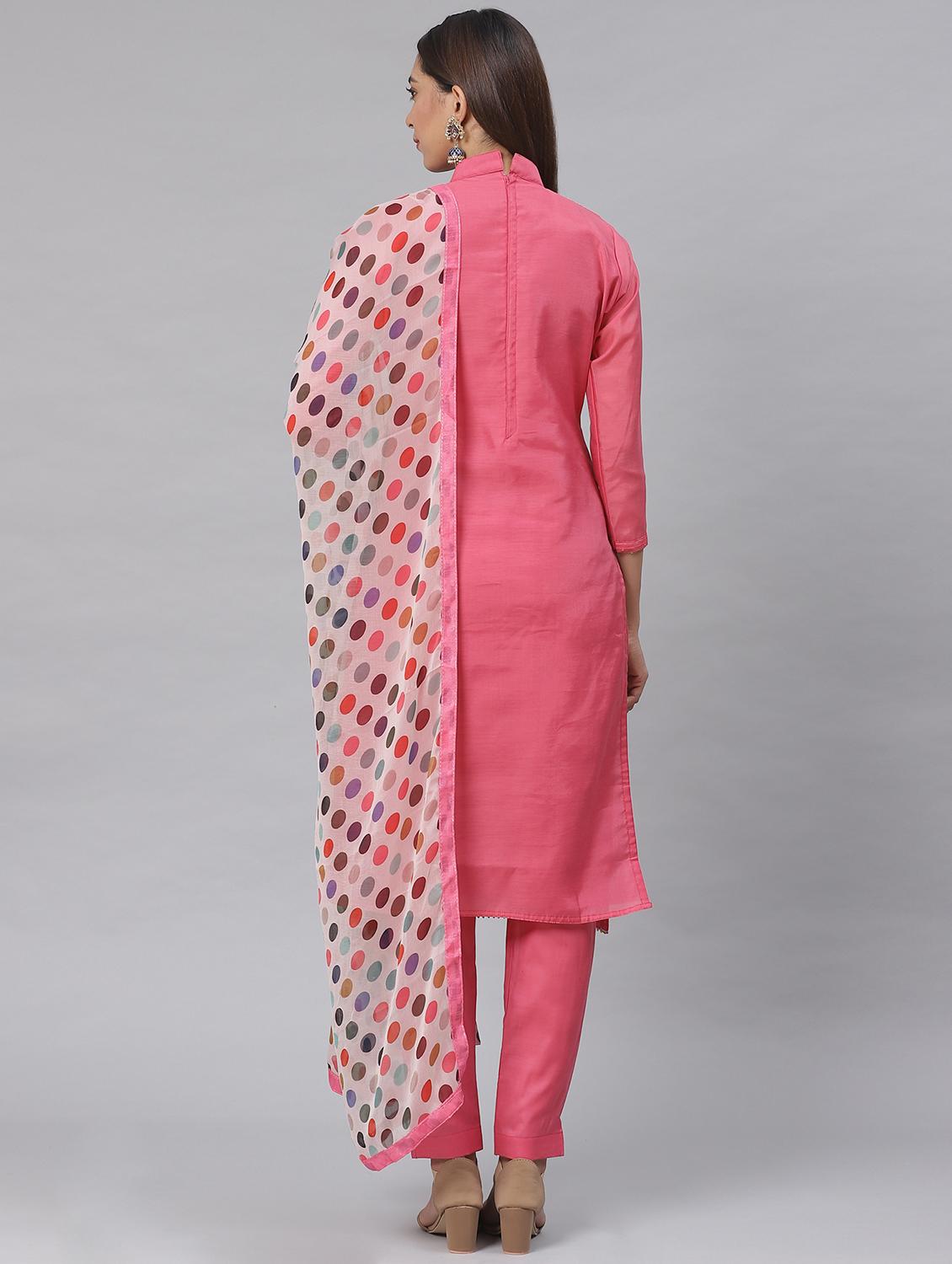 embroidered straight pant unstitched suit - 17540159 - Zoom Image - 3