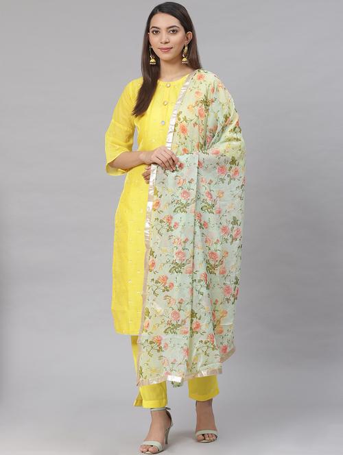 embroidered straight pant unstitched suit - 17540162 - Standard Image - 1