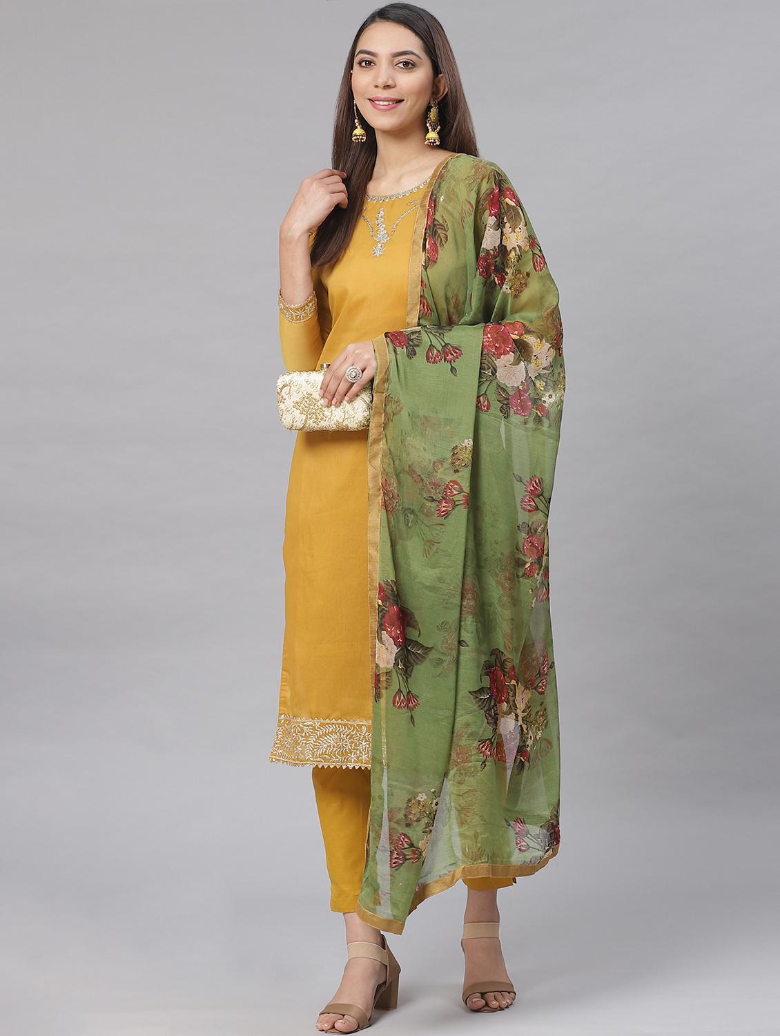 embroidered straight pant unstitched suit - 17540163 - Zoom Image - 1