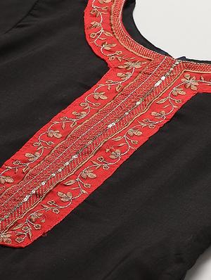 embroidered straight pant unstitched suit - 17540164 - Standard Image - 5