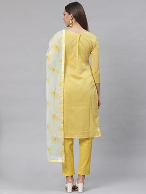 embroidered straight pant unstitched suit - 17540175 - Standard Image - 3