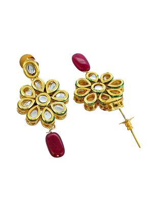 traditional pink jadau kundan bridal jewellery set - 17540184 - Standard Image - 5