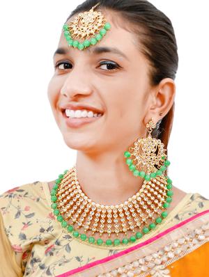 green gold brass bridal necklace - 17540187 - Standard Image - 5