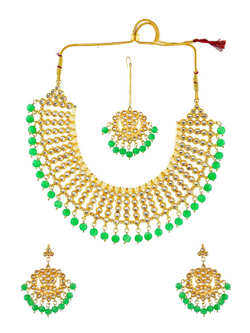 green gold brass bridal necklace - 17540187 - Zoom Image - 2