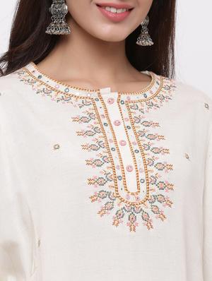 off-white asymmetric kurta - 17540192 - Standard Image - 4