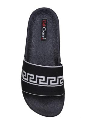 black slip on slides - 17540264 - Standard Image - 4