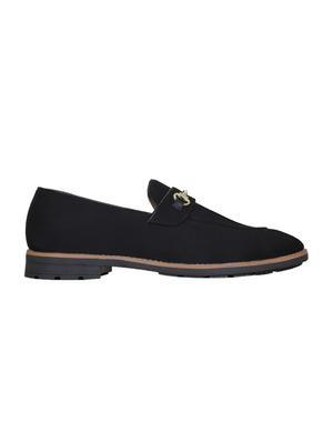 black faux leather slip on moccasins - 17540281 - Standard Image - 2