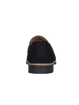 black faux leather slip on moccasins - 17540281 - Standard Image - 3