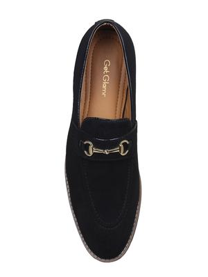 black faux leather slip on moccasins - 17540281 - Standard Image - 4
