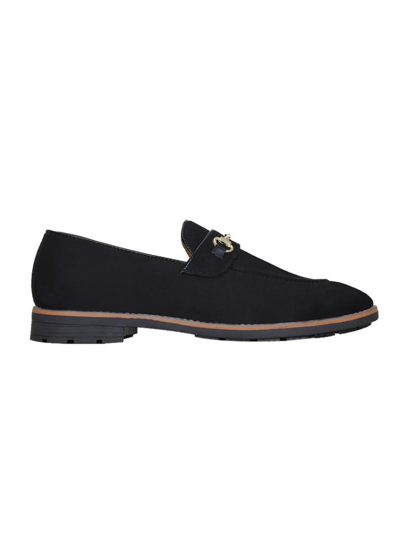 black faux leather slip on moccasins - 17540281 - Zoom Image - 2