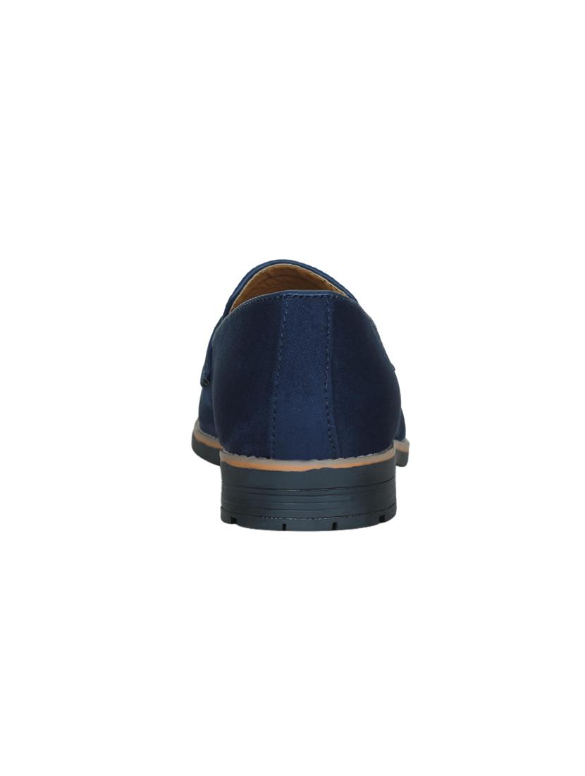 navy faux leather slip on moccasins - 17540282 - Zoom Image - 3