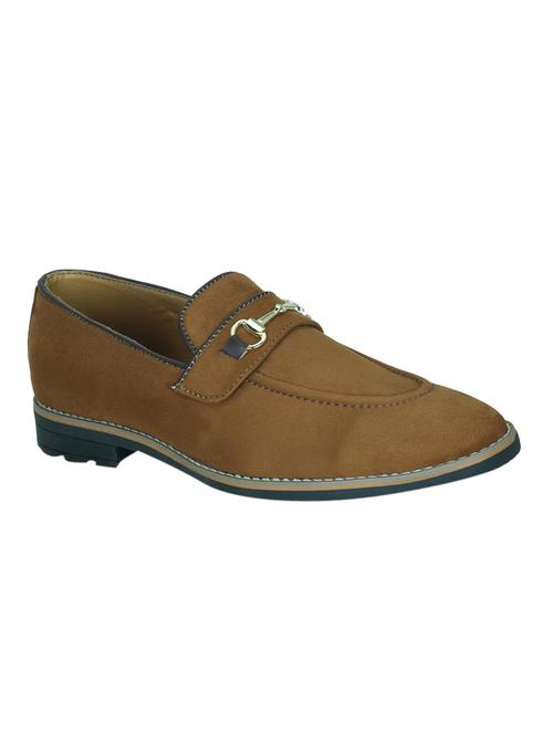 tan faux leather slip on moccasins - 17540283 - Standard Image - 1