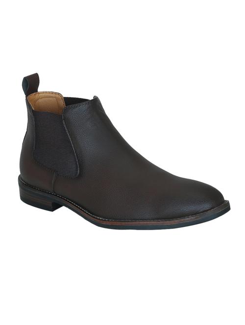 brown synthetic slip on boots - 17540285 - Standard Image - 1