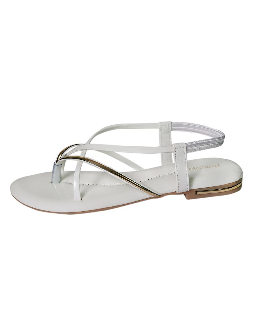 white synthetic back strap sandals - 17540517 - Zoom Image - 2