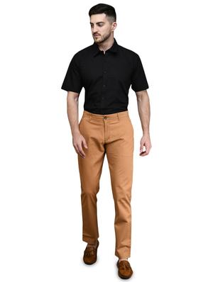 brown solid chinos - 17540525 - Standard Image - 4