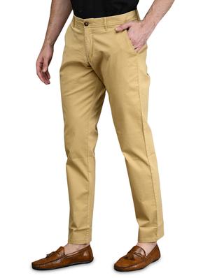 beige solid chinos - 17540526 - Standard Image - 2