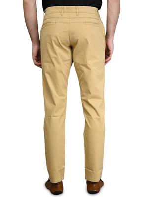beige solid chinos - 17540526 - Standard Image - 3