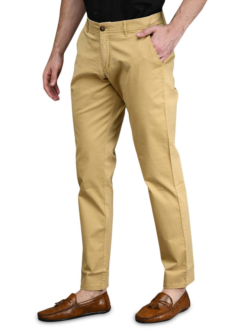 beige solid chinos - 17540526 - Zoom Image - 2