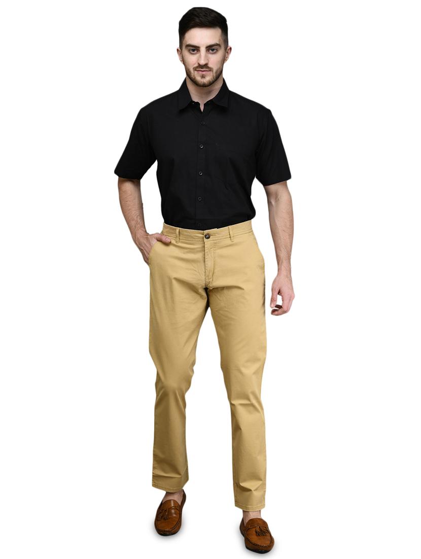 beige solid chinos - 17540526 - Zoom Image - 4