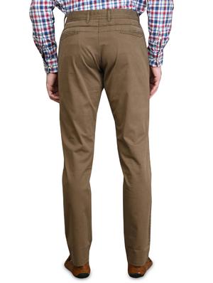 brown solid flat front casual trouser - 17540529 - Standard Image - 3