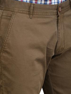 brown solid flat front casual trouser - 17540529 - Standard Image - 4