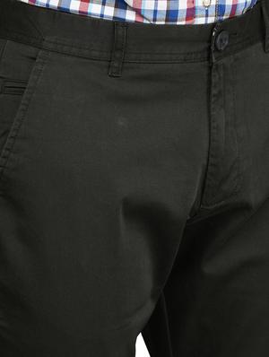 black solid flat front casual trouser - 17540532 - Standard Image - 5
