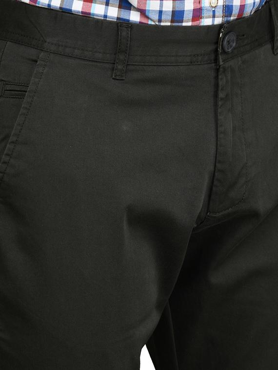 black solid flat front casual trouser - 17540532 - Zoom Image - 5