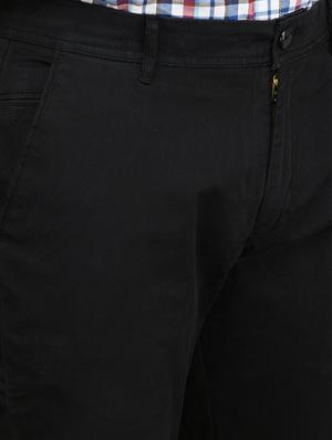 navy blue solid flat front casual trouser - 17540534 - Standard Image - 5