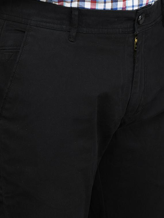 navy blue solid flat front casual trouser - 17540534 - Zoom Image - 5