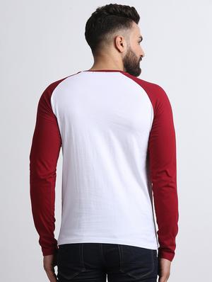 white color block raglan t-shirt - 17540621 - Standard Image - 2
