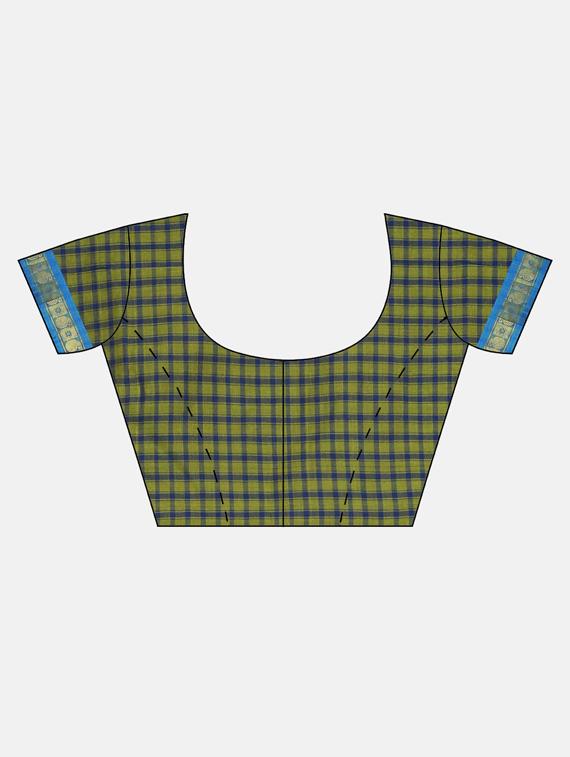 checkered maheshwari saree with blouse - 17540684 - Zoom Image - 4