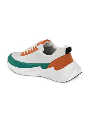 black fabric & leather lace up sneakers - 17540787 - Standard Image - 3
