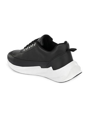 black leather lace up sneakers - 17540788 - Standard Image - 3